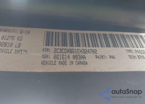 2014 Dodge Charger Se z USA, uszkodzony, nr VIN 2C3CDXBG1EH324702